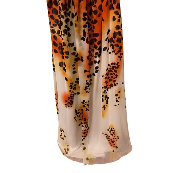 Cache Black, White, Orange Animal Print Strapless Maxi Dress 4 - Picture 4 of 10